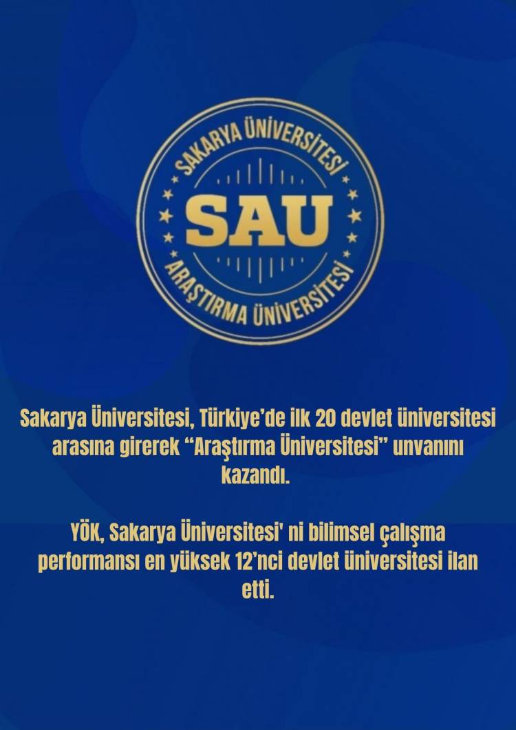 SAÜ, Türkiye’nin En İyi 12’nci Araştırma Üniversitesi Oldu